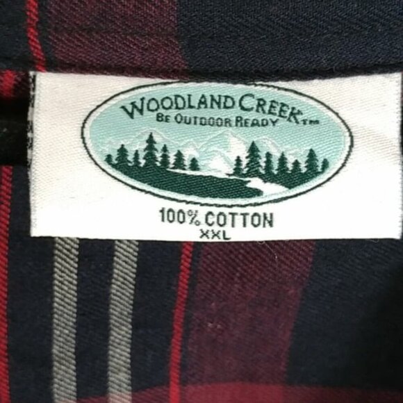 Woodland Creek Men's Red Plaid Tartan Pearl Snaps 100% COTTON Shirt Size XXL - Picture 4 of 7